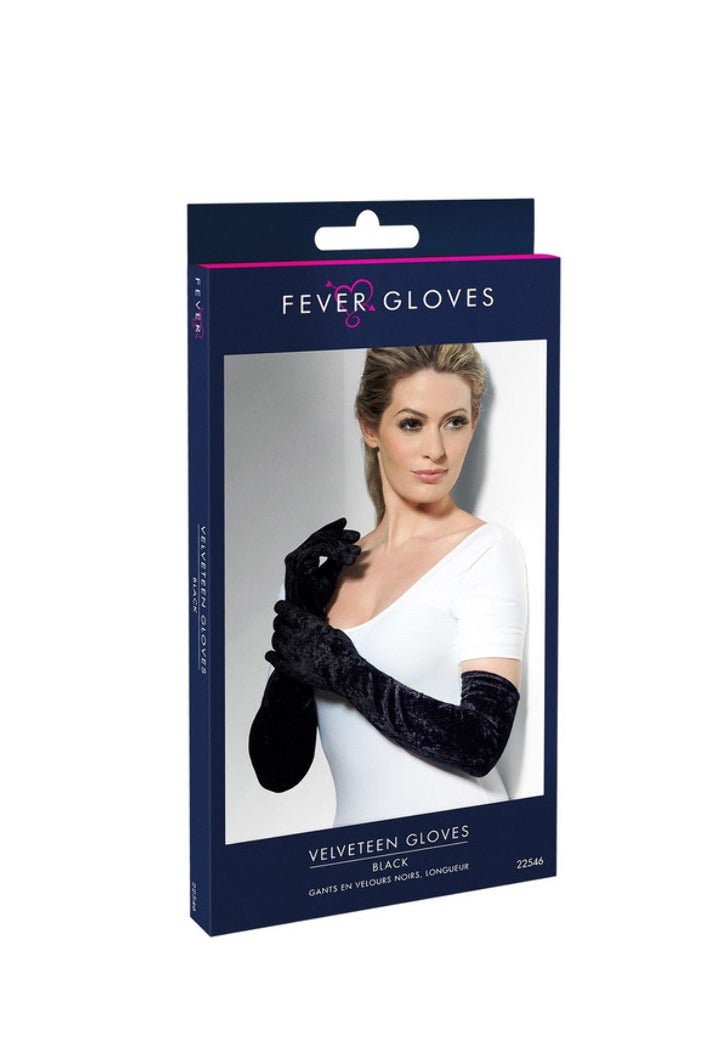 Smiffys Velveteen Black Long Gloves â Elegant Costume & Evening Wear - Image 2