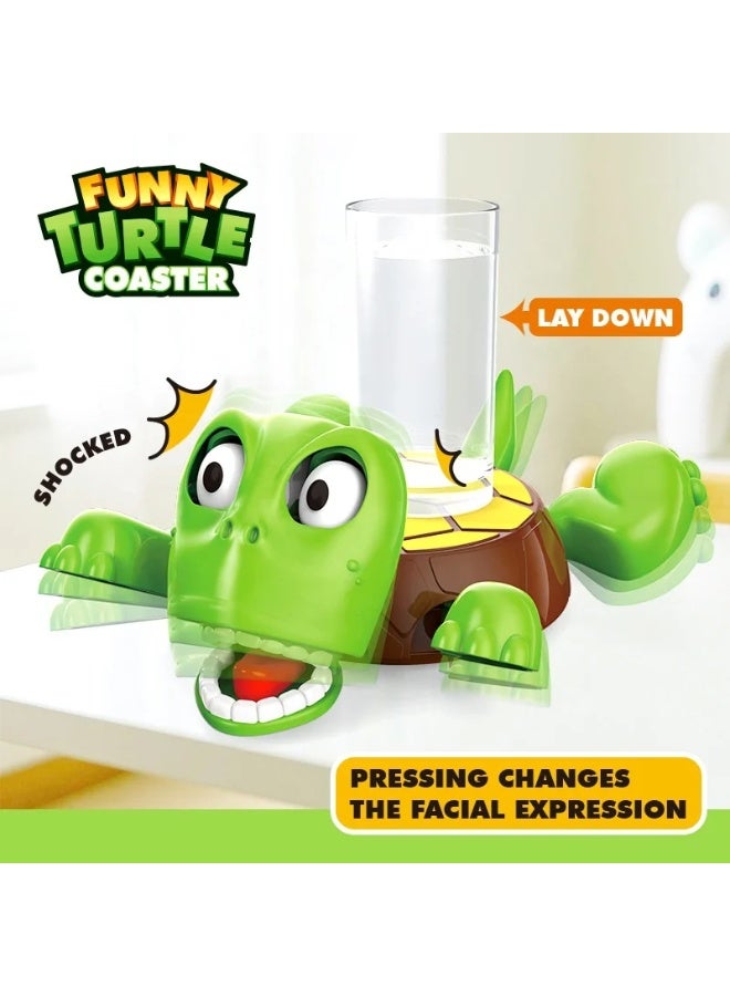 F.A.M.S Funny Turtle Coaster – Automatic Expression Changing Cup Holder | Cute Tabletop Décor | Creative Drink Coaster for Home, Office & Kids