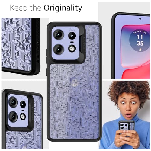 KAPAVER Dazzle Series Back Cover Case for Motorola Edge 50 Pro (TPU+PC) (Stripe Cube-Black) - Image 5
