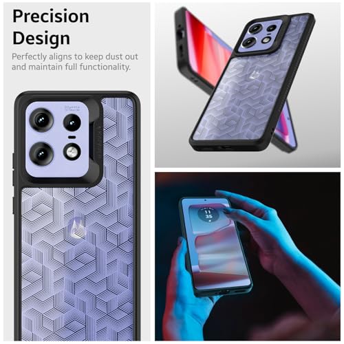 KAPAVER Dazzle Series Back Cover Case for Motorola Edge 50 Pro (TPU+PC) (Stripe Cube-Black) - Image 4