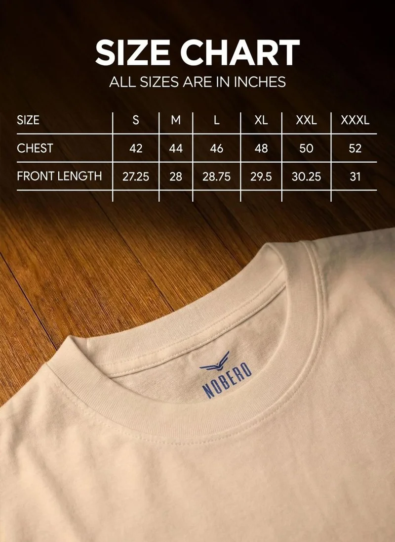 NOBERO Navy Blue NOBERO Men's Premium Oversized Printed T-Shirt for Men | Best Price UAE