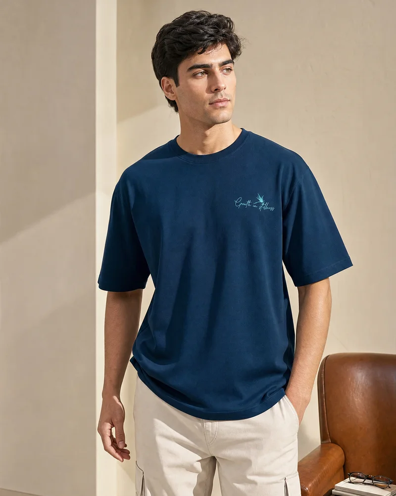 نوبيرو NOBERO Men's Premium Oversized Printed T-Shirt