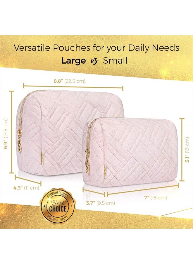 BOACAY Large Cosmetic & Makeup Bag, Zippered Makeup Pouch for Women, Travel Cute Organizer Suitable for Purse, Versatile Bag with Multiple Compartments for Makeup, Toiletries, Accessories - Image 3