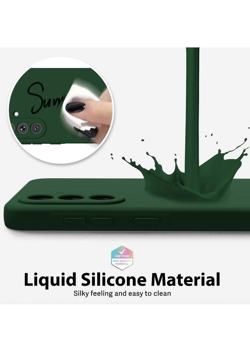 MIGOFAST Samsung Galaxy A36 5G Case Silicone Thin Slim Grip Soft Rubber Gel Protective Phone Case for Women Matte Plain Solid Color Aesthetic Cute Girly Case with Camera Cover Dark Green - Image 3