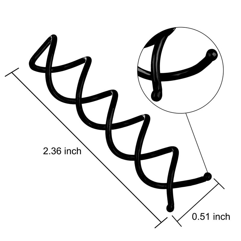 eBoot Spiral Hair Clip Spin Bun Stick, Hair Pick Set for DIY Hair Styles - 20 Pack (Black) - Image 2