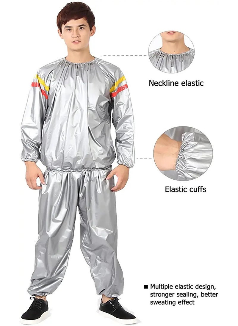 Generic - Heavy Duty Sauna Suit Men Women Weight Loss Exercise Slimming Gym Fitness Workout Anti-Rip Sweat Suit Suit for Women/Men Exercise Weight Loss Gym Fitness Workout - Image 1
