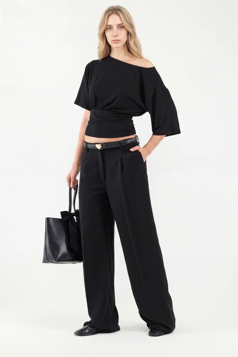 HICCUP Asymmetrical Neck Soft Knit Blouse - Image 4