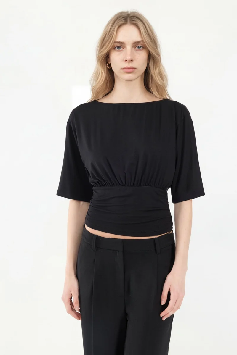 هيكاب Asymmetrical Neck Soft Knit Blouse