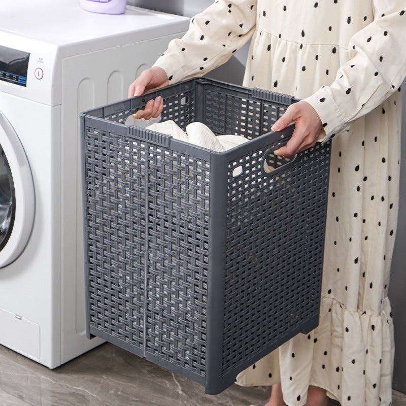 Japanese-Style Dirty Clothes Basket Dirty Clothes Storage Basket Laundry Basket Bathroom Large Household Clothes Storage Basket Dirty Clothes Basket - Image 3