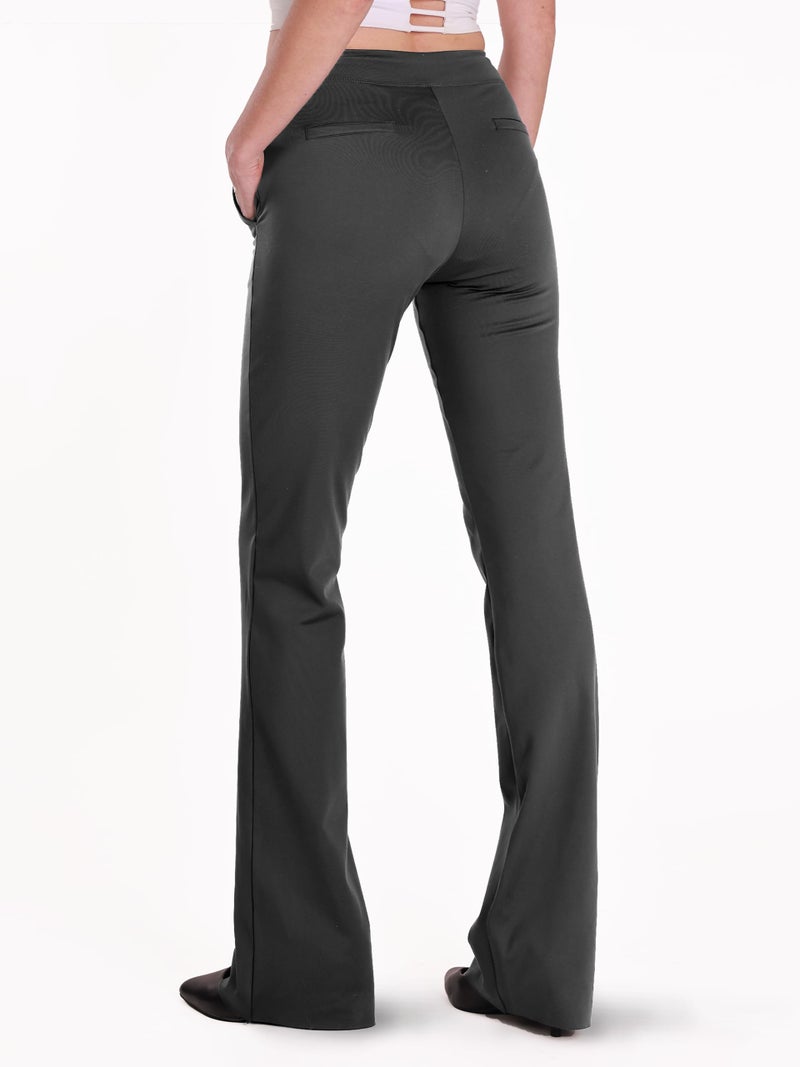 Safort 31" 34" Women Bootcut Yoga Tall Dress Pants Flare Long Trousers Work Stretchy Business Casual Slacks Pockets, 34", Grey, L - Image 3