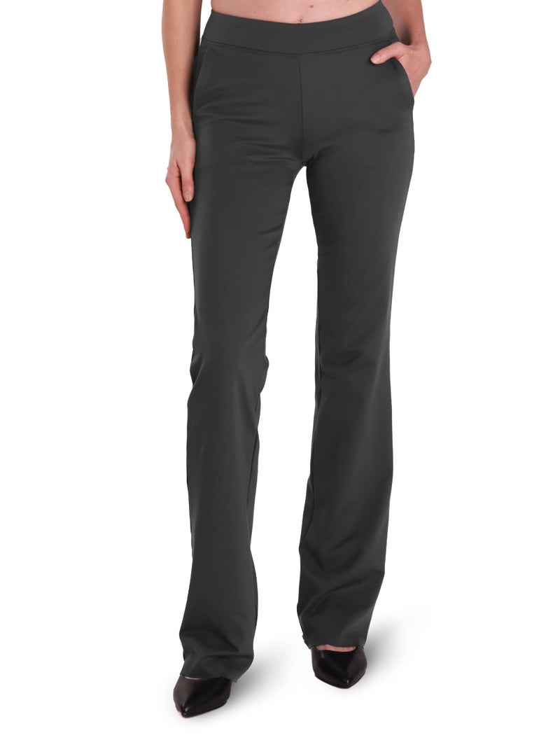 Safort 31" 34" Women Bootcut Yoga Tall Dress Pants Flare Long Trousers Work Stretchy Business Casual Slacks Pockets, 34", Grey, L - Image 1