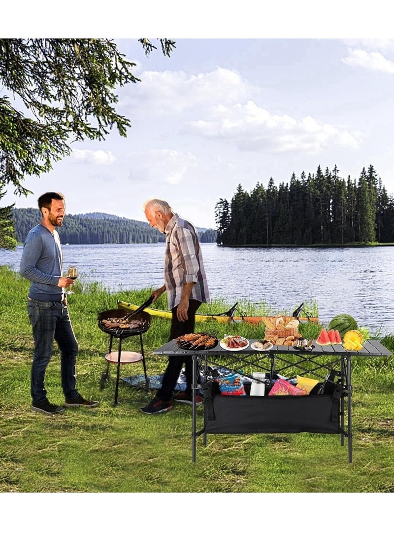 Arabest Folding Camping Table Lightweight Aluminum Folding Table Roll Up Table with Carrying Bag for Indoor, Outdoor, Camping, Backyard, BBQ, Party, Patio, Beach, Picnic - Image 3
