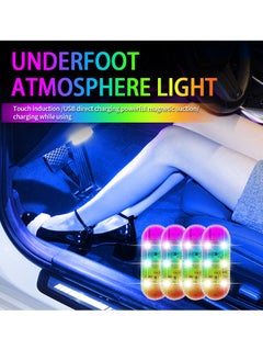 JOGAMS 2 Pcs Car LED Lights Interior 7 Colors LED Interior Car Lights with 6 Bright LED Lamp Beads Portable Night Reading Light Car Interior Atmosphere USB Rechargeable Lighting Light  - Image 1