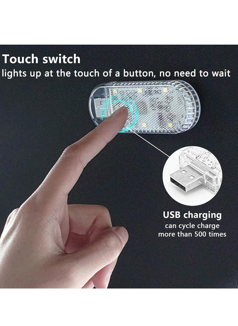 يوڠام مصابيح سيارة LED داخلية بـ 2 قطعة - 7 ألوان مختلفة - تضم 6 مصابيح LED ساطعة - مصباح قراءة ليلي محمول للسيارة - جو داخلي معتمد - إضاءة USB قابلة لإعادة الشحن  - Image 5