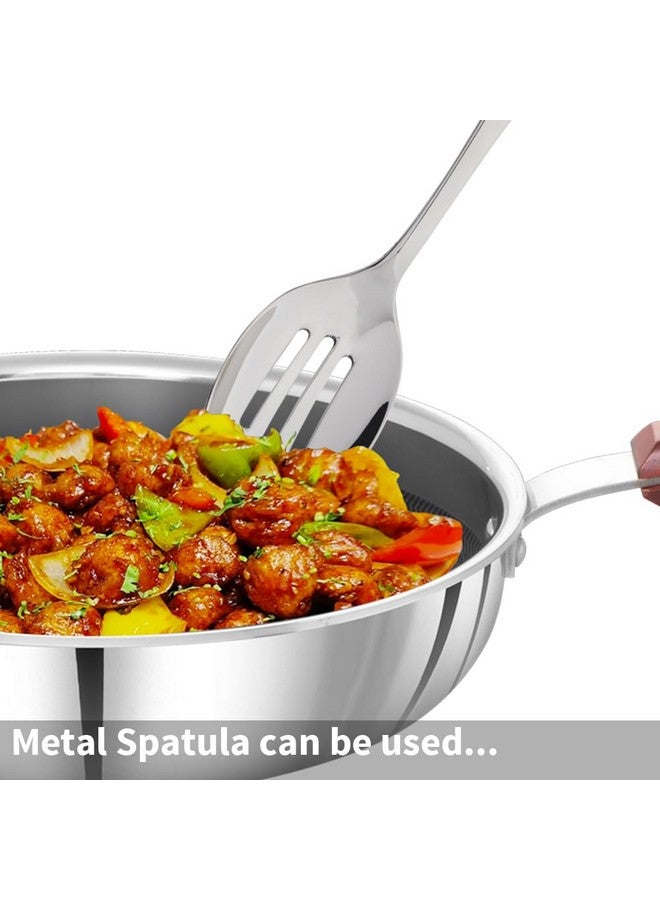 Hawkins 22 cm Frying Pan with Glass Lid, Triply Stainless Steel Shielded Nonstick Fry Pan with Rosewood Handle, Honeycomb, Induction, Silver (NSF22G) - Image 3