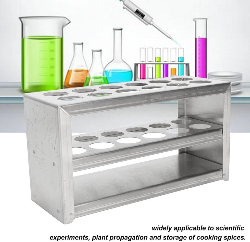 klarako Tube Rack, 0.75in 12 Holes 3 Tiers Stainless Steel Test Tube Holder, Lab Stand Rack for Classroom, Lab School Scientific Experiments, Beads Liquid Spice Seed Storage, Party Decorat - Image 3