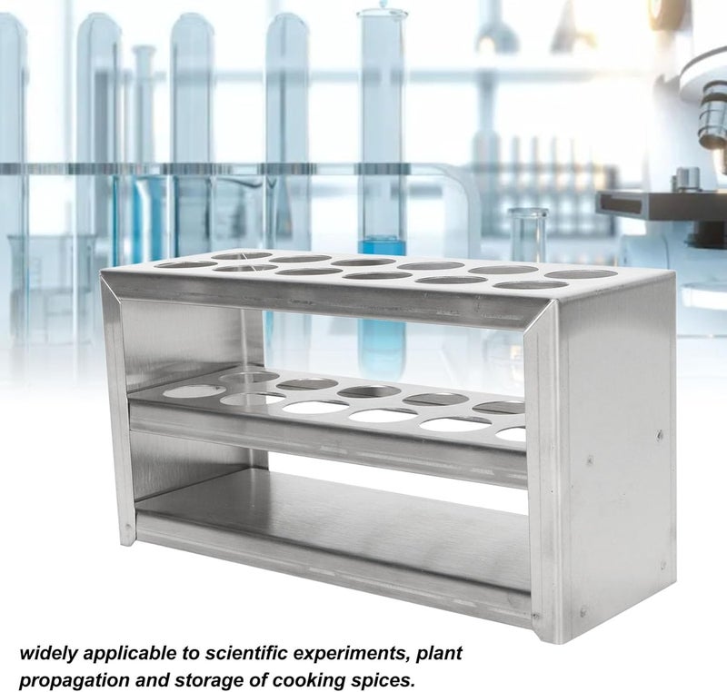 klarako Tube Rack, 0.75in 12 Holes 3 Tiers Stainless Steel Test Tube Holder, Lab Stand Rack for Classroom, Lab School Scientific Experiments, Beads Liquid Spice Seed Storage, Party Decorat - Image 2