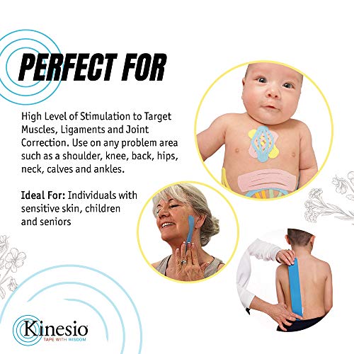 Kinesio شريط كينيسيو - شريط رياضي علاجي مرن تكس جولد لمسة خفيفة - فوشيا بنفسجي - 2 بوصة × 16.4 قدم - Image 3