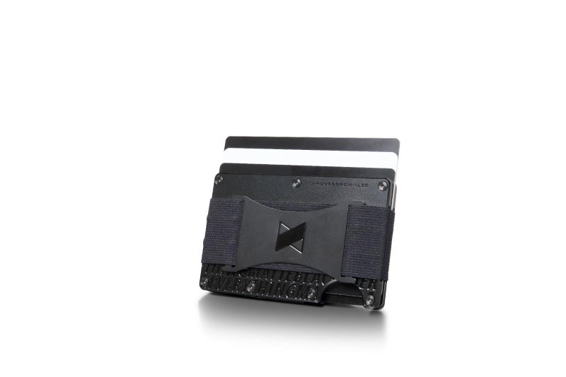 The Ridge Ridge Wallet for Men - Slim Minimalist Compact Wallet and Card Holder, RFID Protected Front Pocket Wallets for Men with Integrated Cash Strap (Matte Black Everything) - Image 3