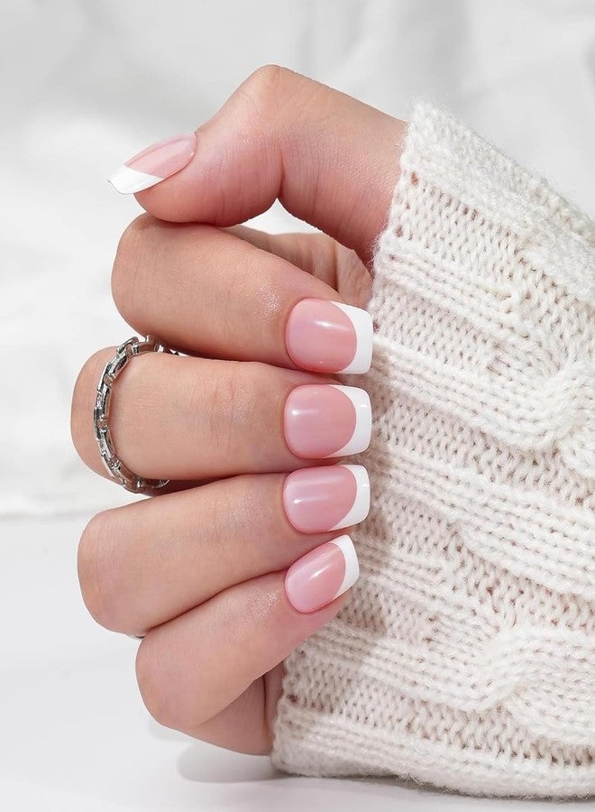 Ruby Face Rubyface 9 Color Press On Nails Fake Nail 216 Pcs, French tip press-on nails, Press on Nail, Artificial Nail Extensions Combo in Multicoloured, Full Cover Glossy Nude False Acrylic Nails for Women Girls (05, 216 count (Pack of 1)) - Image 3