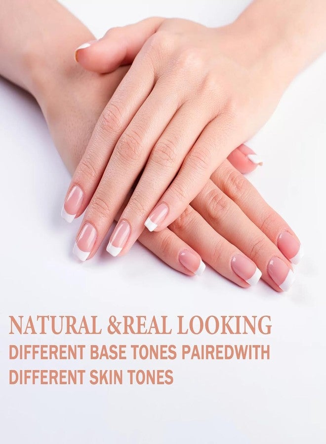 Ruby Face Rubyface 9 Color Press On Nails Fake Nail 216 Pcs, French tip press-on nails, Press on Nail, Artificial Nail Extensions Combo in Multicoloured, Full Cover Glossy Nude False Acrylic Nails for Women Girls (05, 216 count (Pack of 1)) - Image 5