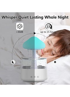 ماركة غير محددة مرطب هواء بتصميم سحابة مطر مع جهاز تحكم، مرطب مع موزع 450 مل، 7 إضاءة ليد ملونة، مرطب صامت مع صوت قطرة مطر للاسترخاء والنوم في المكتب وغرف النوم ترطيب فعال يضيف مرطب الهواء الرطوبة بشكل فعال إلى الهواء دون زيادة تحميله. يخلق بيئة مريحة من خلال تحسين جودة الهواء والتخلص من الروائح الكريهة. استمتع بفوائد الهواء النقي والنظيف في جميع أنحاء مساحتك موزع مرطب هواء 2 في 1يعمل المنتج أيضًا كموزع للزيوت الأساسية، مما يسمح لك بالاستمتاع بفوائد العلاج العطري. أضف بضع قطرات من الزيت المفضل لديك إلى الماء لتكوين رذاذ عطري. يمكن أن يساعد ذلك على تحسين جودة الهواء في مساحتك وتعزيز الاسترخاء والهدوء استمتع بإضاءة ليلية ملونة على شكل سحابةاختر من بين 7 ألوان مختلفة لخلق بيئة هادئة ودافئة تعزز الاسترخاء والنوم الأفضل. المصابيح الليلية مثالية لغرف نوم الأطفال أو لأي شخص يعاني من الأرق  - Image 5