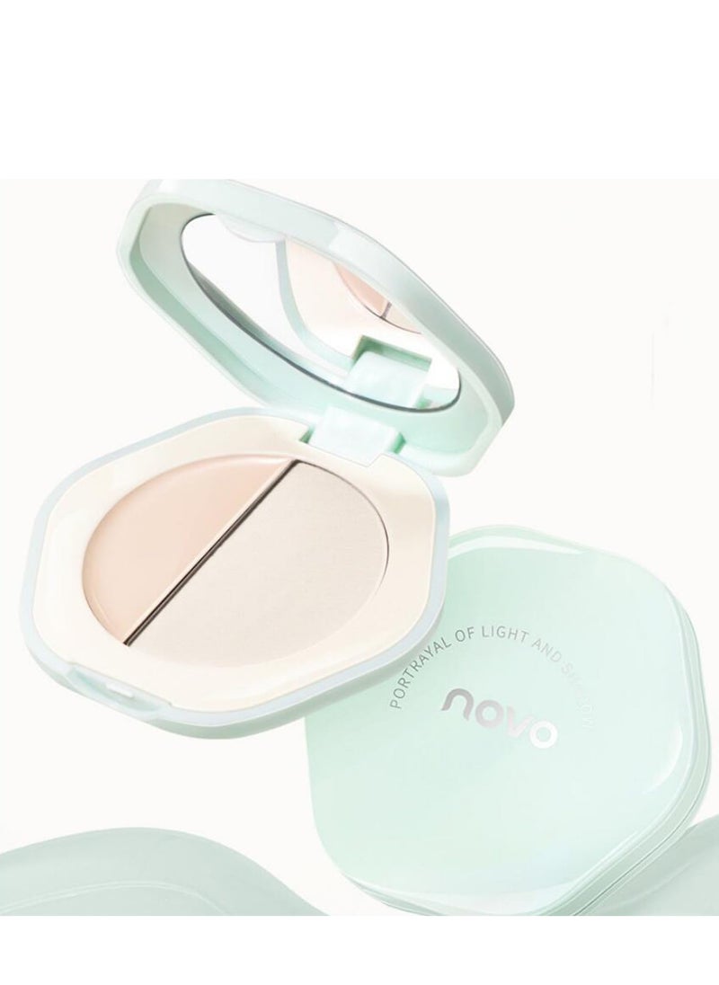 2 In 1 Makeup Palettes, Highlight Disc 3d Contouring Palette, Full Coverage Concealer & Foundation, Matte Shades, Moisturizing Matte Natural And Long-Lasting, Travel Friendly, for All Skin Tones