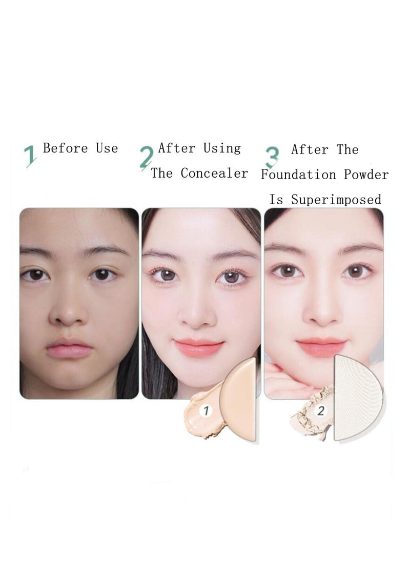 2 In 1 Makeup Palettes, Highlight Disc 3d Contouring Palette, Full Coverage Concealer & Foundation, Matte Shades, Moisturizing Matte Natural And Long-Lasting, Travel Friendly, for All Skin Tones