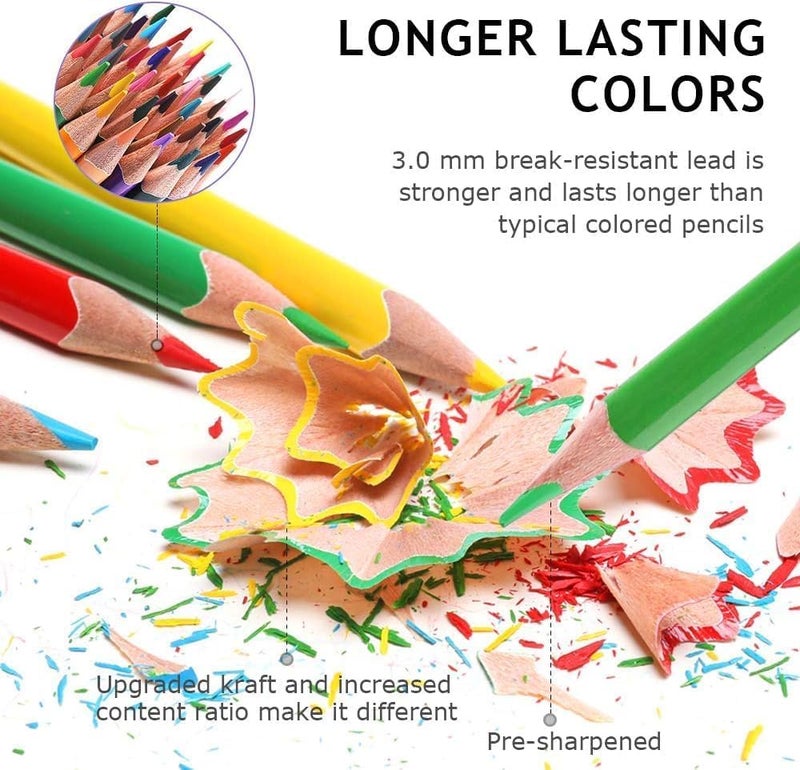 Corslet طقم أقلام تلوين زيتية 48 قطعة - مستلزمات فنية - طقم أقلام فنية - طقم رسم - أقلام تلوين للطلاب والبالغين والفنانين - أقلام ملونة متعددة الألوان - Image 2