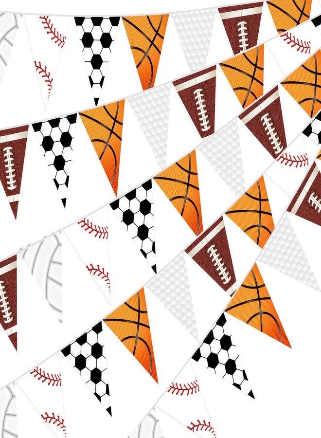 Faccito 5 Pack Sports Banners Party Decorations Sports Championship Pennants Hanging Decor Themed Triangle Flags Athletics Game Garland for Birthday Party Supplies (Colorful) - Image 1