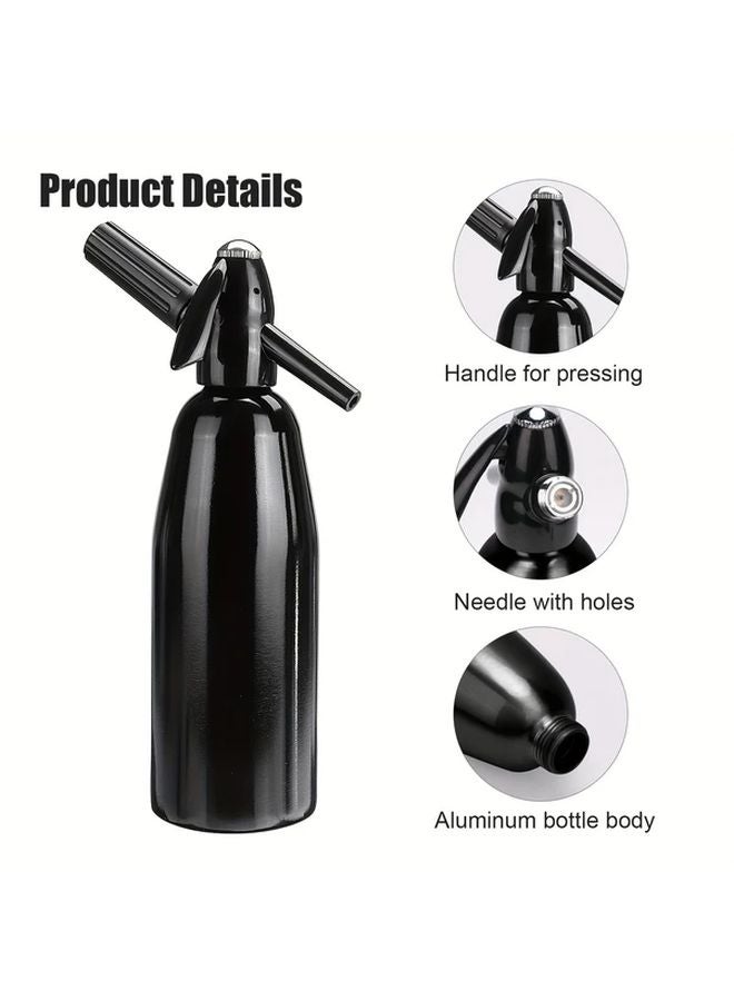 Black Portable Soda Maker Manual Hand Powered Carbonation Machine No Electricity Needed - Image 4