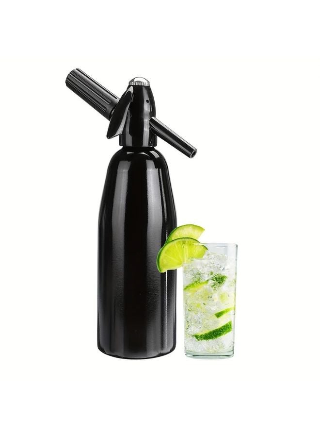 Black Portable Soda Maker Manual Hand Powered Carbonation Machine No Electricity Needed - Image 2