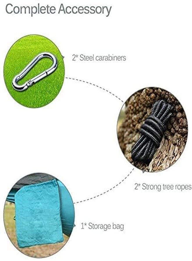 kartfury Ultra-Light Travel Camping Hammock | 300kg Load Capacity Breathable,Quick-Drying Parachute Nylon | 2 x Premium Carabiners,2 x Nylon Slings Included (Blue) - Image 4
