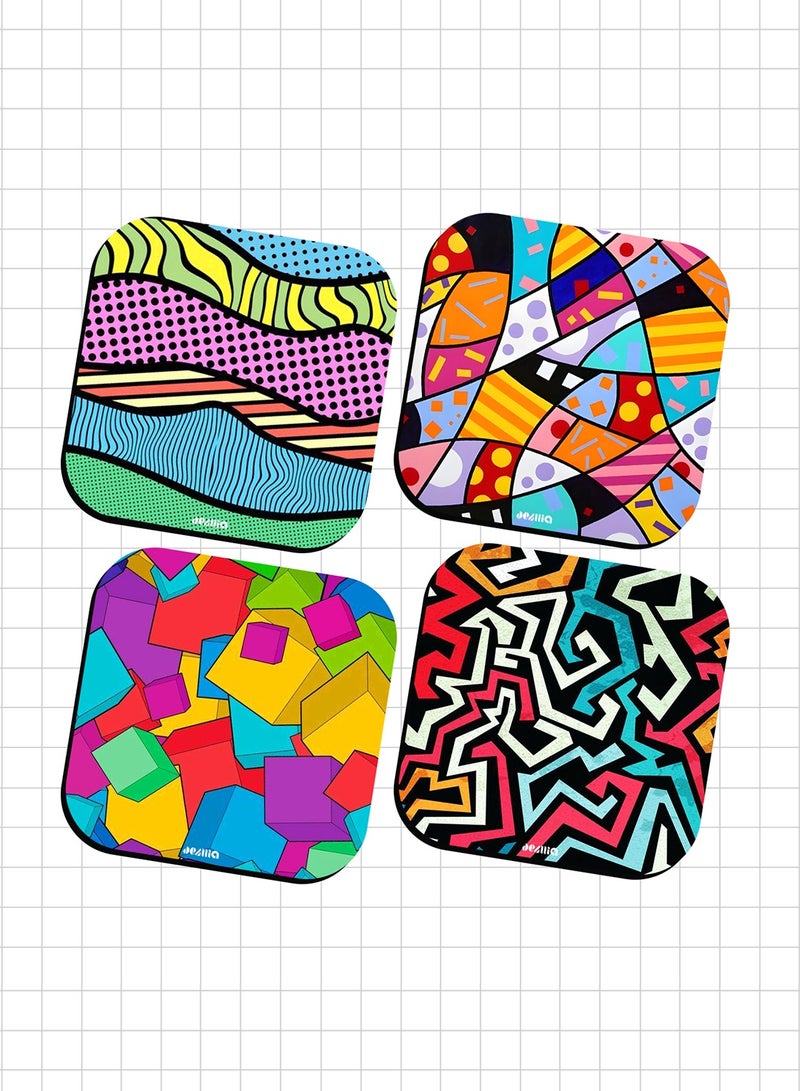 Dezllia Wooden Squared Coaster Set - 4 Pieces - COASTER/04 - Image 1