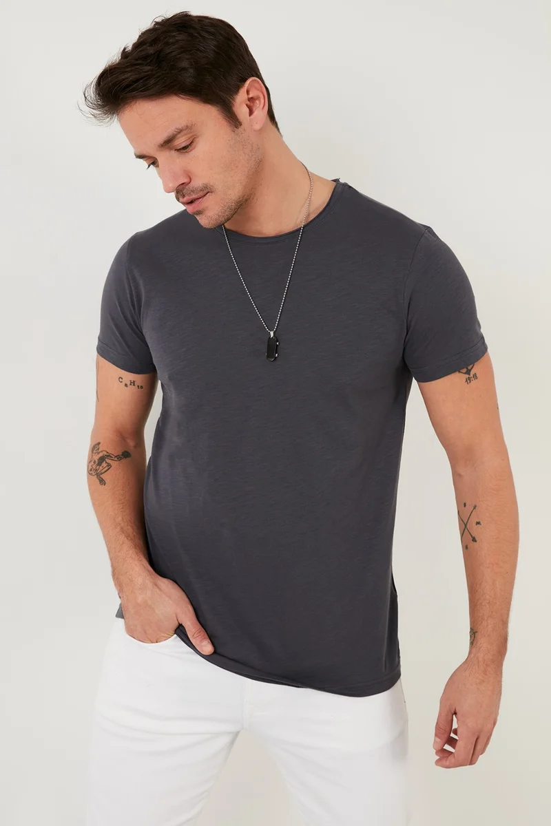 Buratti Cotton Slim Fit Crew Neck T Shirt Men's T Shirt 59020001