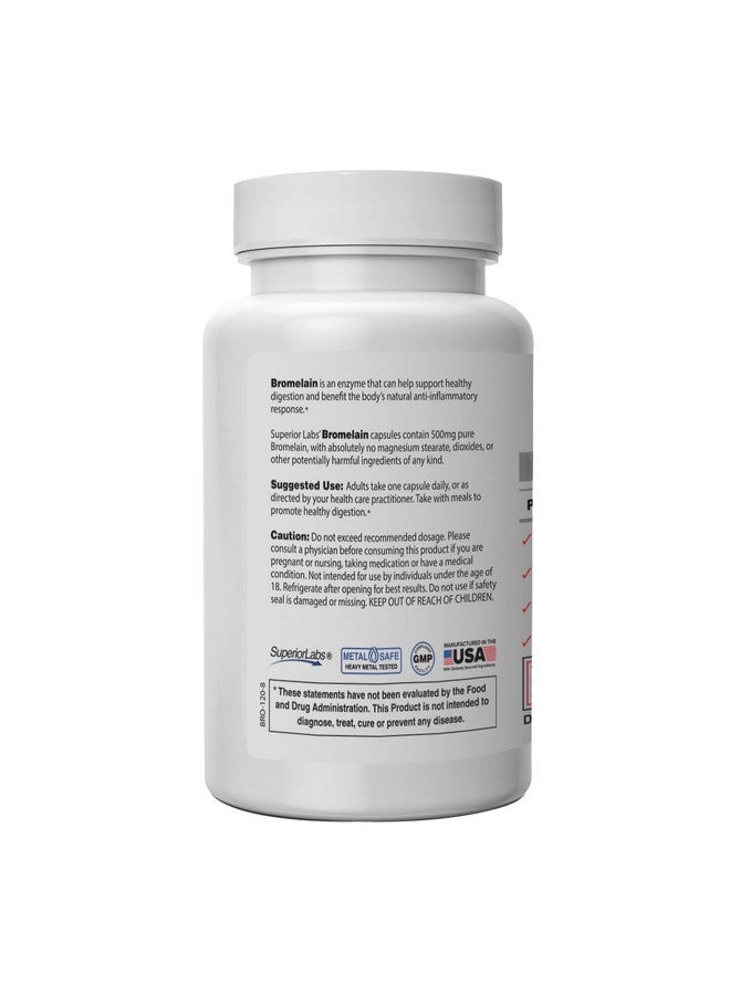Superior Labs - Bromelain 500mg Supplement - Non GMO, Bromelain Enzyme - 2,400 GDU/Gram - Supports Healthy Digestion - 120 Vcaps - Image 2