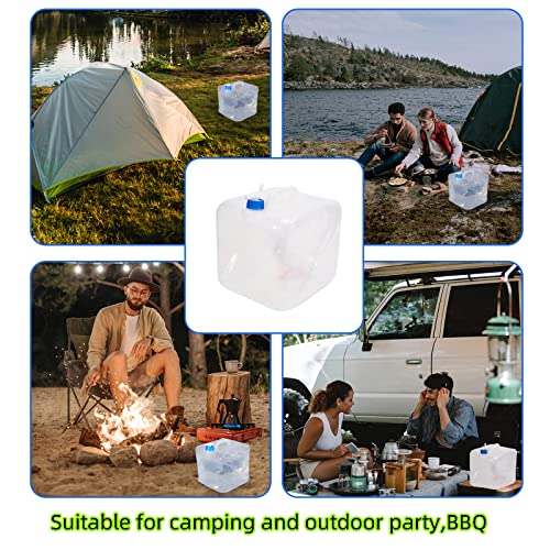 UMETASS 2 Pack 5.3 Gallon Collapsible Water Container with Spigot, Foldable Cube Water Jugs Portable Water Storage for Outdoors Camping Hiking Disaster Preparedness & Survival Gear - Image 3