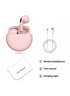 DIGI CORE Pro 6 TWS True Wireless Headphones Bluetooth Earphone Earbuds Bass Headset Wireless Earbuds In-Ear Earbuds Lightweight Bluetooth 5.0 Headphones With Mic Multimode Headphone (Pink)  - Image 3