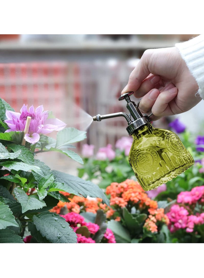 SYOSI Glass Plant Bottle200ML, Vintage Spray Bottle with Top Pump, Fine Mist Garden Flower Sprayer Small Decorative Spritzer Watering Can Gift for Indoor Outdoor Succulent House Plant (Yellow) - Image 2