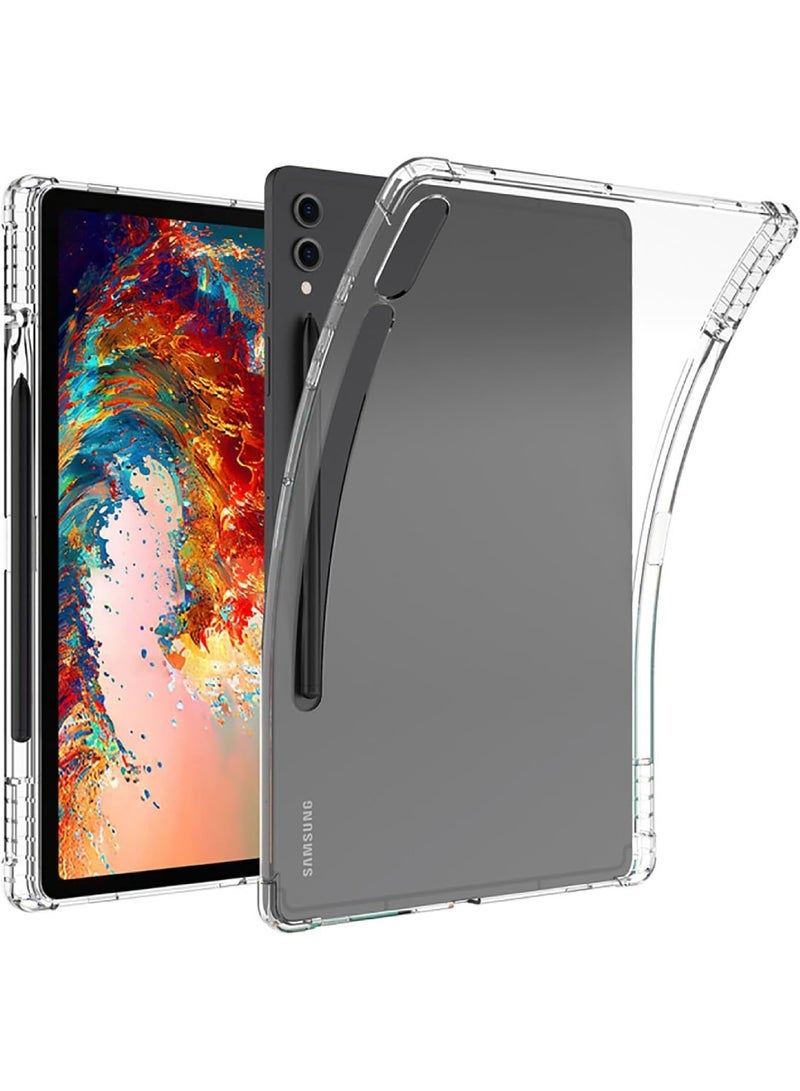Captaintech Galaxy Tab S9 FE+ 12.4 Case – Ultra Clear Slim Protective Cover with S Pen Holder | Anti-Scratch & Anti-Slip Soft TPU Back (Lightweight Design) - Image 1