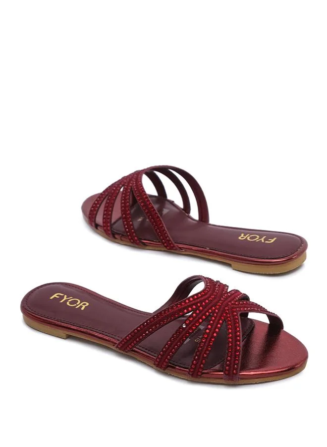 FYOR  Crystal-Studded Strappy Flat Sandal MY 416 for Women | Best Price UAE