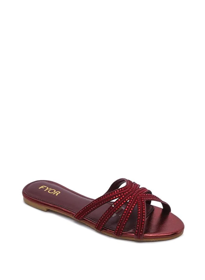 FYOR Crystal-Studded Strappy Flat Sandal MY 416