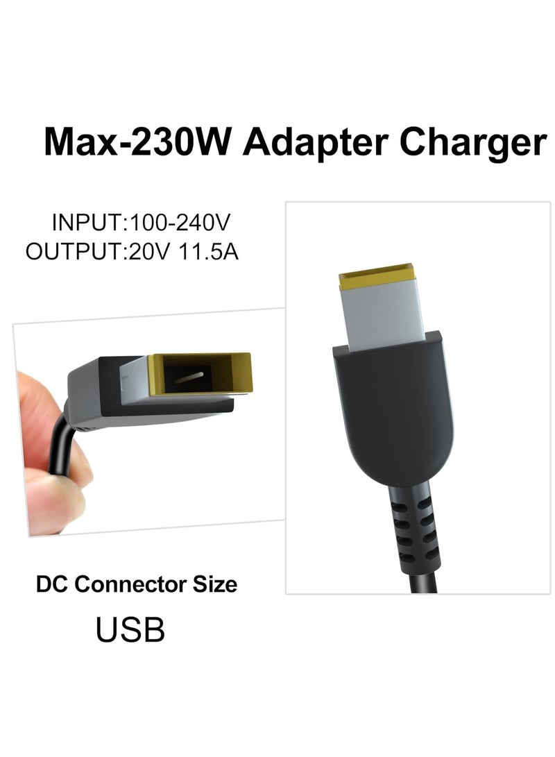 Terabyte شاحن 230 واط لجهاز لابتوب لينوفو ليجن 5 - مناسب لجهاز لينوفو ليجن 5 7 5P 5Pro C7 S7 Y540 Y545 Y730 Y740 Y900 Y910 Y920 Y7000، محول الطاقة لجهاز ثينك باد P73 P53 P72 P52 P71 P51 P70 - Image 2