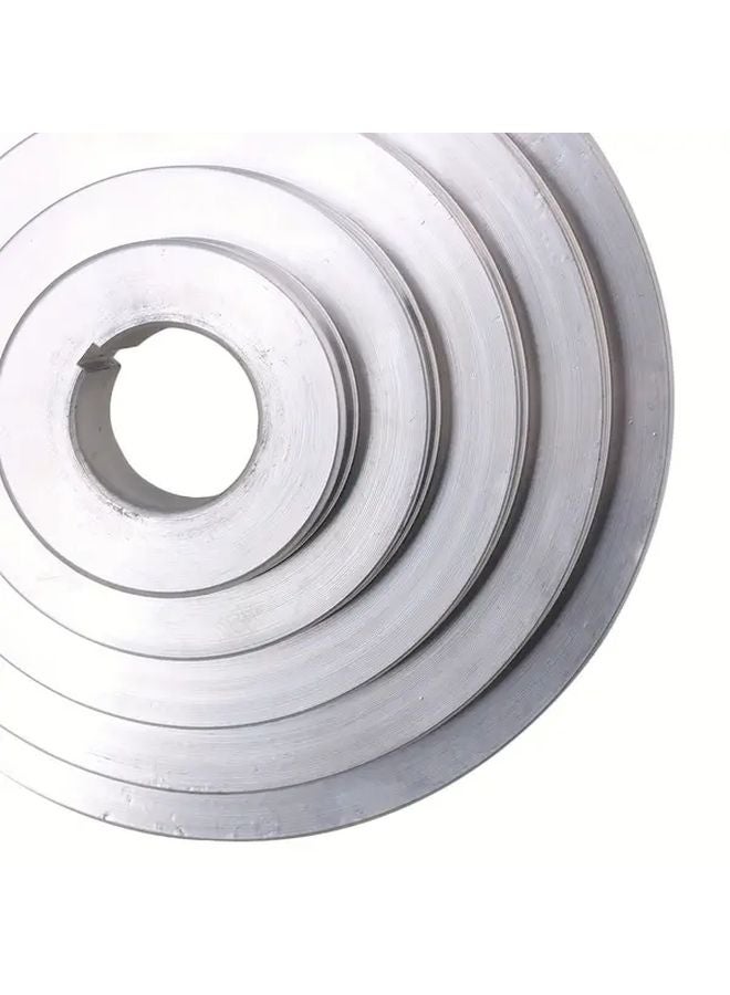 Silvery Aluminum 5 Layer Pagoda Pulley 28mm Keyway 4mm 5 Speed Vibration Dampening - Image 5