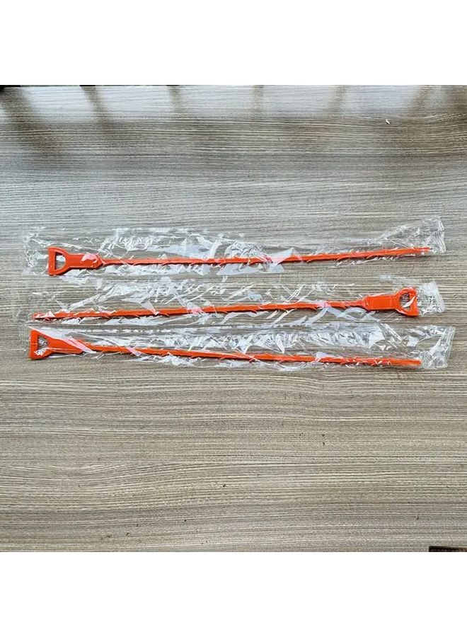 3pcs Orange Heavy Duty Manual Plunger Set Hand Crank Toilet Sink Unclogger Portable Drain Cleaner - Image 1