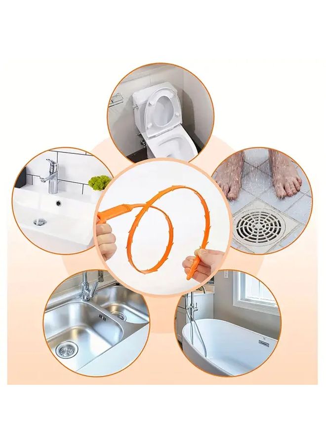 3pcs Orange Heavy Duty Manual Plunger Set Hand Crank Toilet Sink Unclogger Portable Drain Cleaner - Image 4