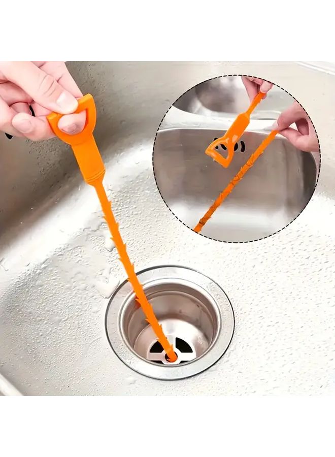 3pcs Orange Heavy Duty Manual Plunger Set Hand Crank Toilet Sink Unclogger Portable Drain Cleaner - Image 5