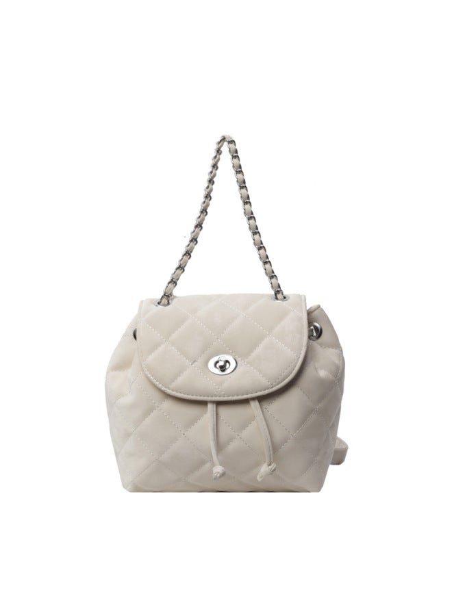 New Arrival Lingge Mini Small Backpack Travel Backpack Chain Shoulder Bag Hand Carrying Women's Bag Lock Buckle Female Student Bag 