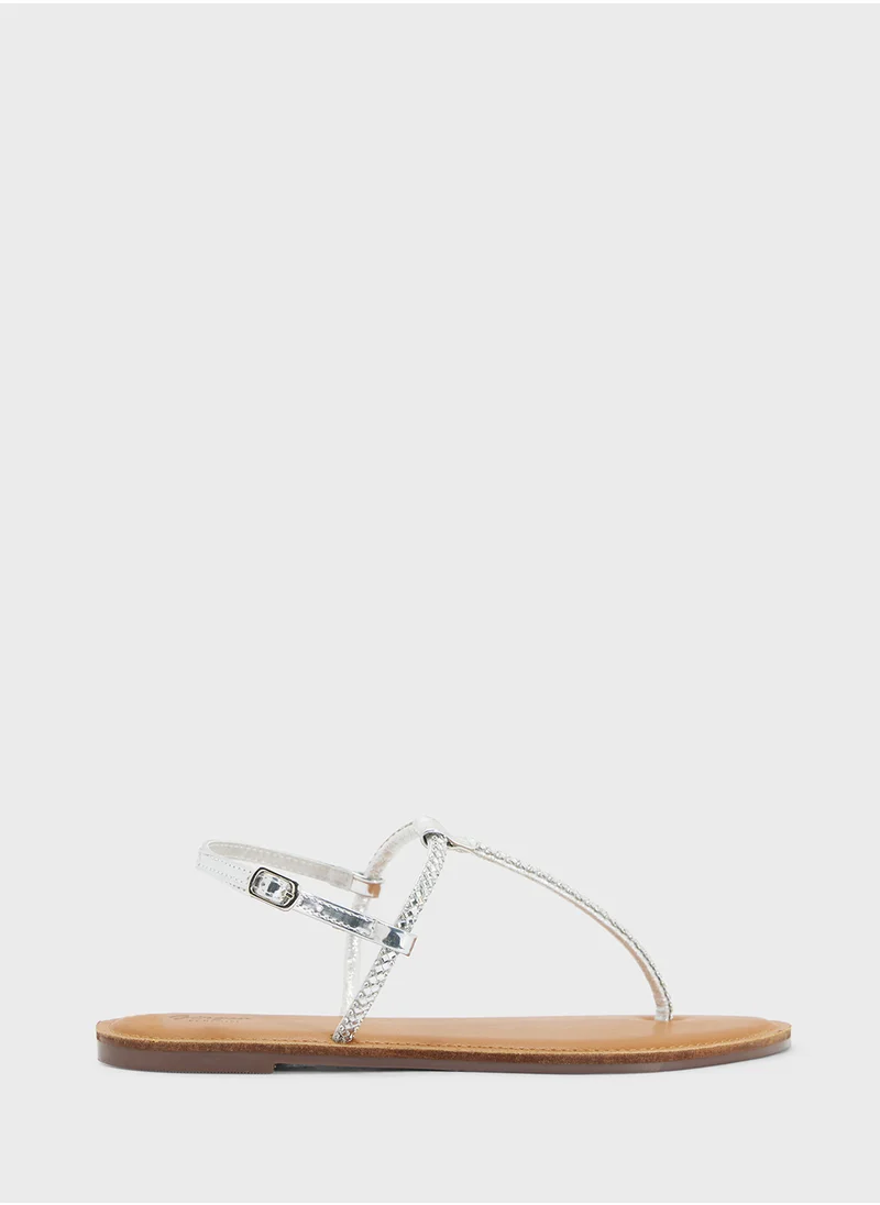 جينجر Sparkly Thong Sandal