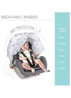 Moro Moro Baby Car Seat Canopy – Cotton, Breathable & Multi-Use  - Image 2